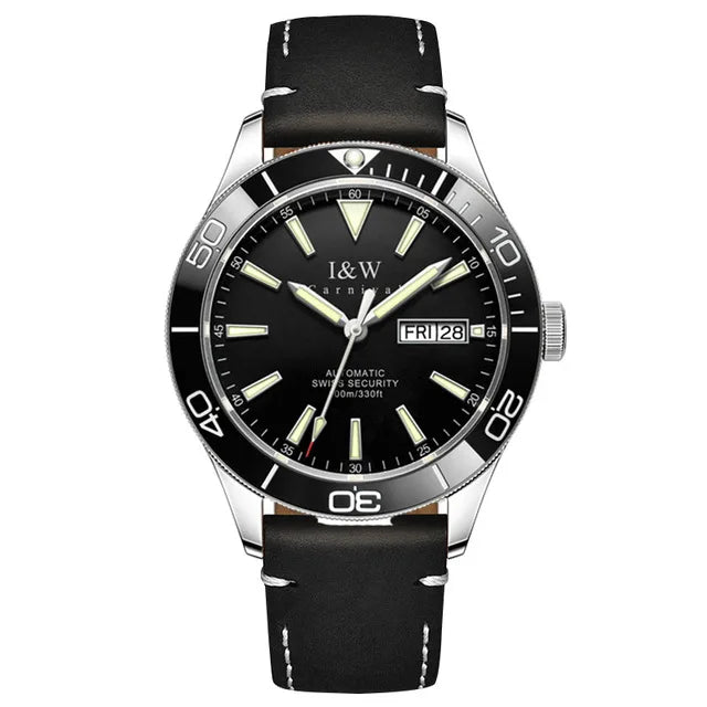 CARNIVAL Dive Watch Luxury Stainless Steel Sport Automatic Mechanical Wristwatch 100M Waterproof NH36 Clock for Men Reloj Hombre