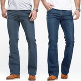 Men's Stretch Bootcut Jeans | Slim Flare Denim Trousers
