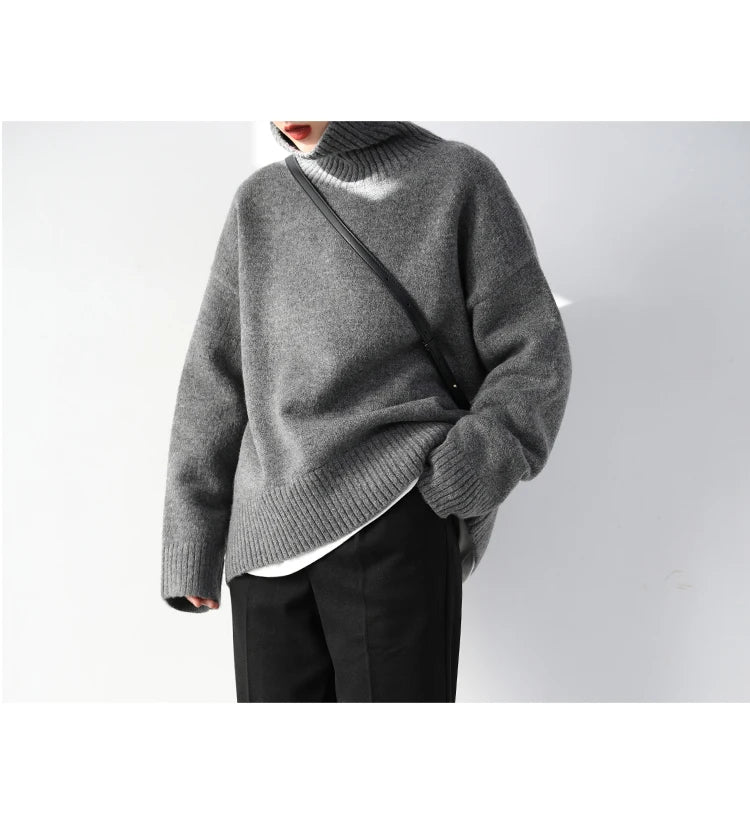 Women's Relaxed Mock Neck Knit Sweater
