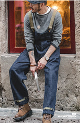 Maden Vintage Unisex Denim Overalls – Navy Baggy Fit