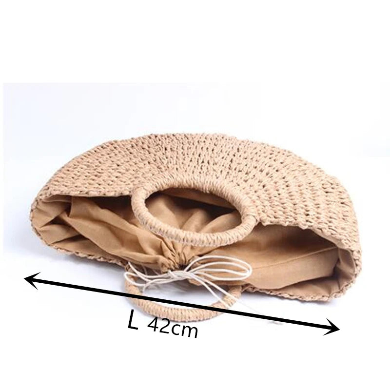 Women's Handmade Straw Tote Bag – Bohemian Beach Weave