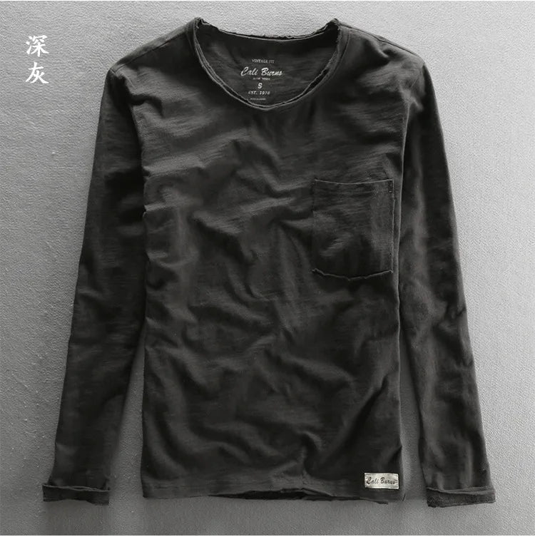 Men's Vintage Bamboo Cotton Long Sleeve Tee