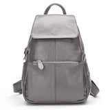 Zency Stylish White Black Genuine Leather Women Backpack A++ Quality Anti-theft Large Capacity Knapsack Travel Designer Rucksack