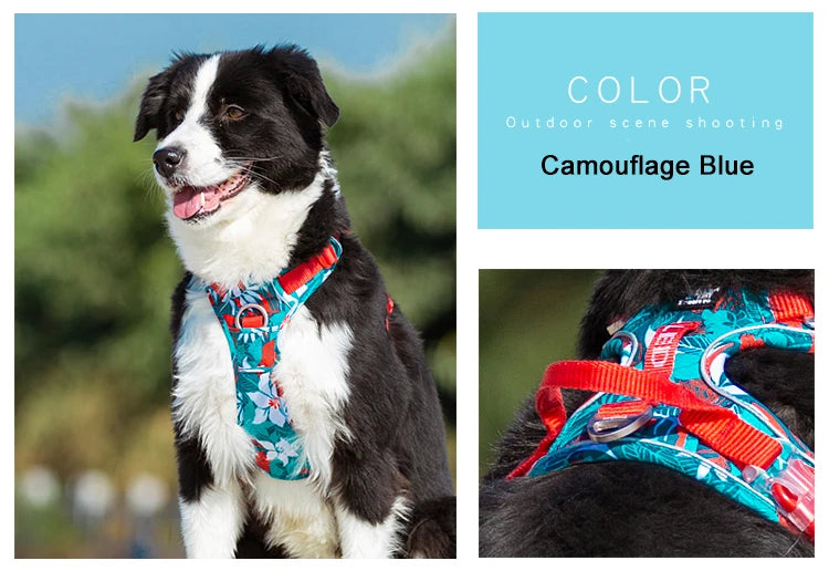 Truelove Dog Harness – Camo Reflective Nylon, All Breeds