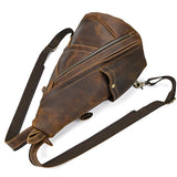 Single Shoulder Bagpack Genuine Leather Chest Bag Outdoor Riding Bag Chest Packs For Biker Men Male Sling Bags Cow Leather