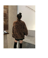 Women's Leopard Print Faux Fur Jacket