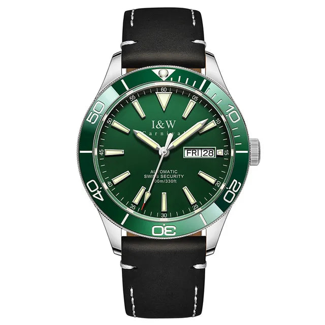 CARNIVAL Dive Watch Luxury Stainless Steel Sport Automatic Mechanical Wristwatch 100M Waterproof NH36 Clock for Men Reloj Hombre