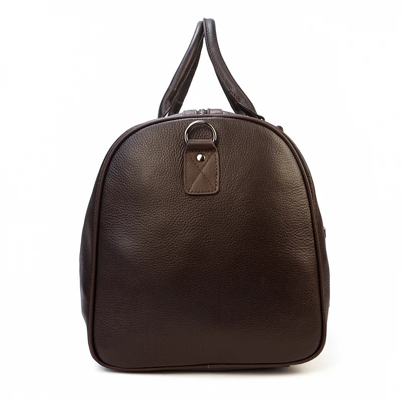 Natural Cowskin Travel Bags Waterproof Men's Leather Overnight Bag Handbag For Plane Luggage Men Male Weekend Bag Business 55cm