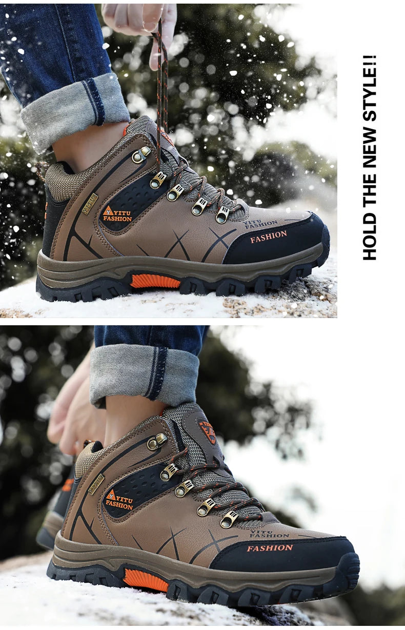 Waterproof Winter Leather Hiking Boots