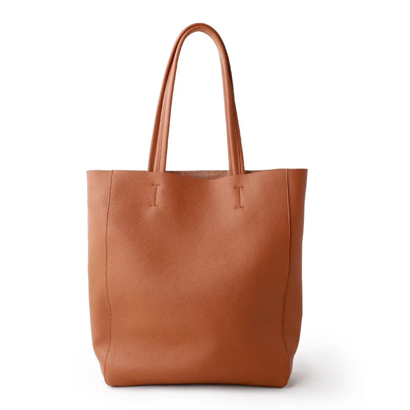 Bag Women 2022 New Summer Genuine Leather Tote Female Casual Fashion Simple Underarm Shoulder Bag Large Capacity Shopper Handbag