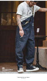 Maden Vintage Unisex Denim Overalls – Navy Baggy Fit
