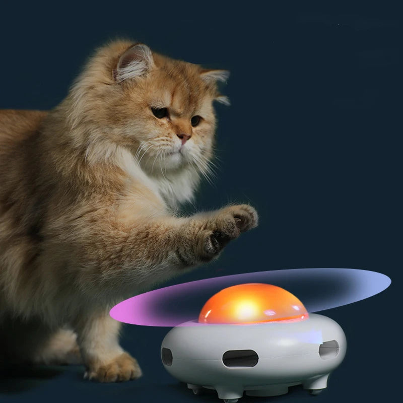 Smart UFO Interactive Cat Toy with Feather & Auto-Clean