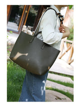 JAZZQ Reversible Genuine Leather Tote | First-Layer Cowhide
