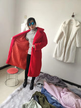 Luxury Faux Rabbit Fur Winter Overcoat