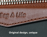 Zipper Tote Bags For Women Nylon With Real Leather Handbag High Quality Single Shoulder Bag
