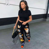Women's Hippie Cartoon Print Joggers