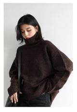 Women's Relaxed Mock Neck Knit Sweater