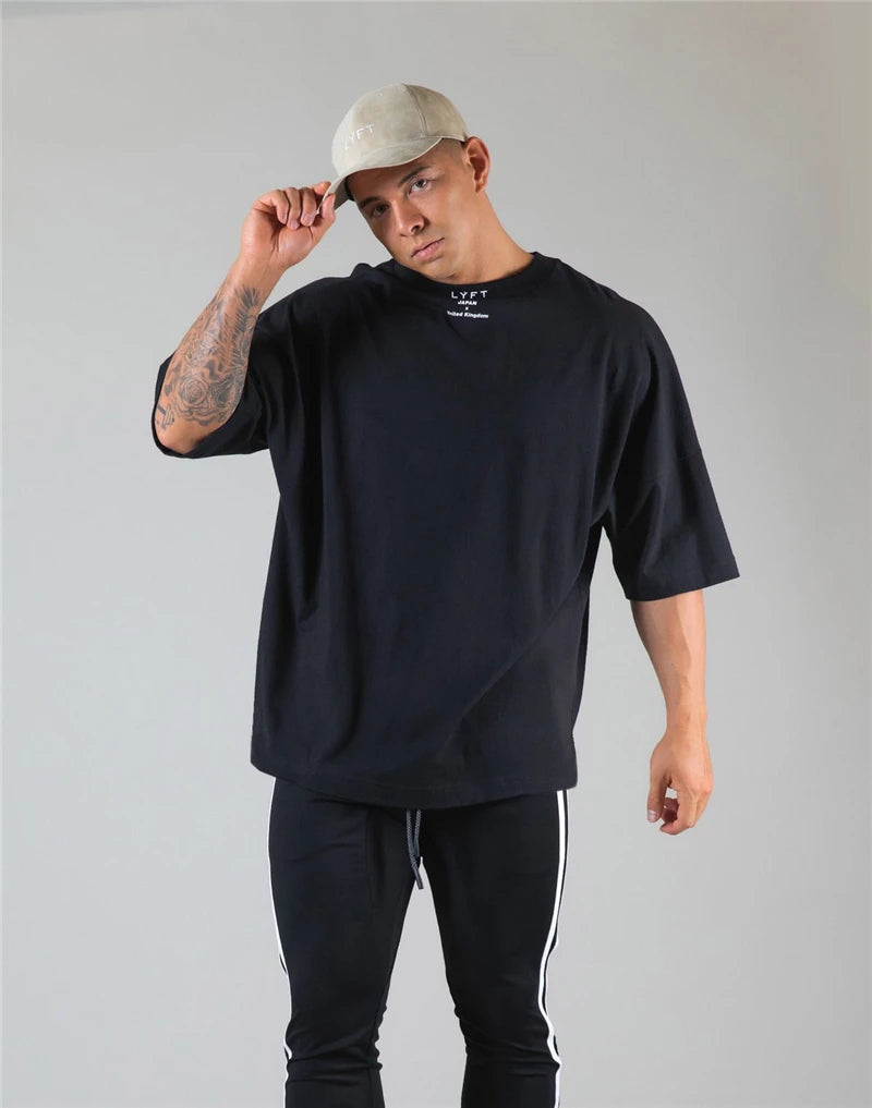 Men's Oversized Cotton Tee – Gym, Street & Everyday Style