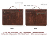 Macbook Pro Air 13 iPad Pro 13 12.9 Portfolio File Folder Cow Leather Cover Organizer Travel Business Office Document Briefcase