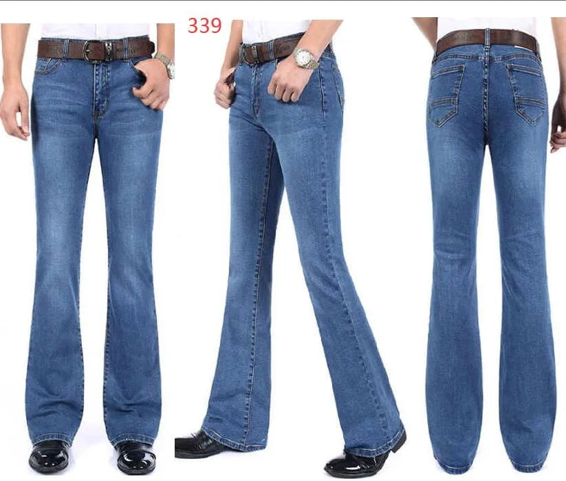 Men's Mid-Rise Flare Jeans | Slim Fit Denim Trousers