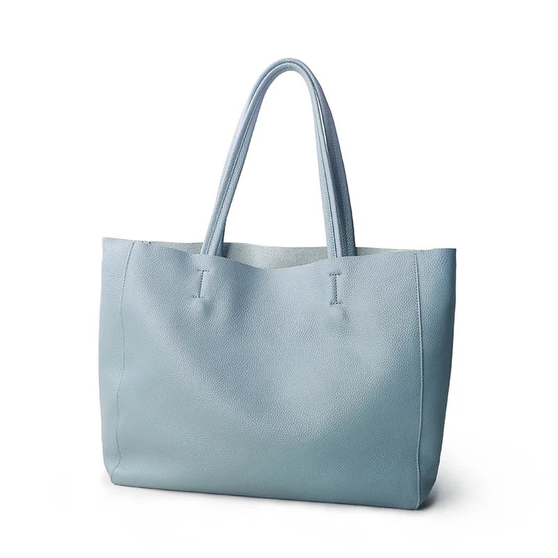 Bag Women 2022 New Summer Genuine Leather Tote Female Casual Fashion Simple Underarm Shoulder Bag Large Capacity Shopper Handbag