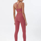 Women's Yoga Set with Sports Bra & High-Waist Leggings