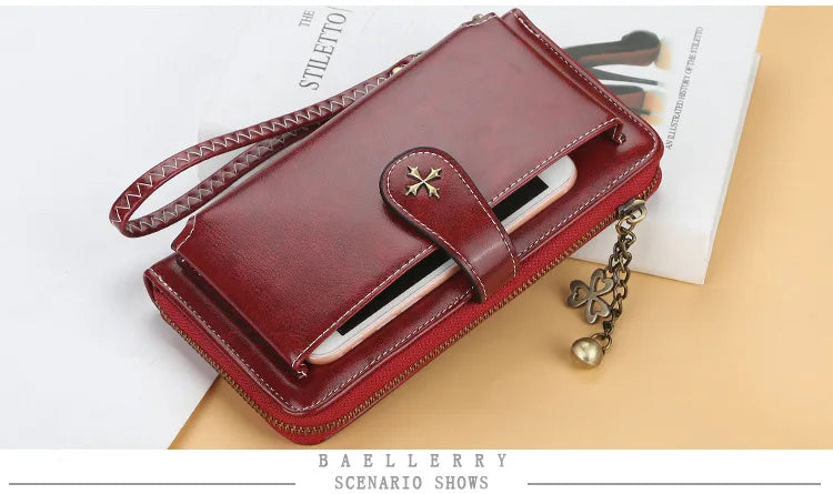 New Women Wallets Fashion Long PU Leather Top Quality Brand Card Holder Classic Female Purse Zipper Wallet For Women