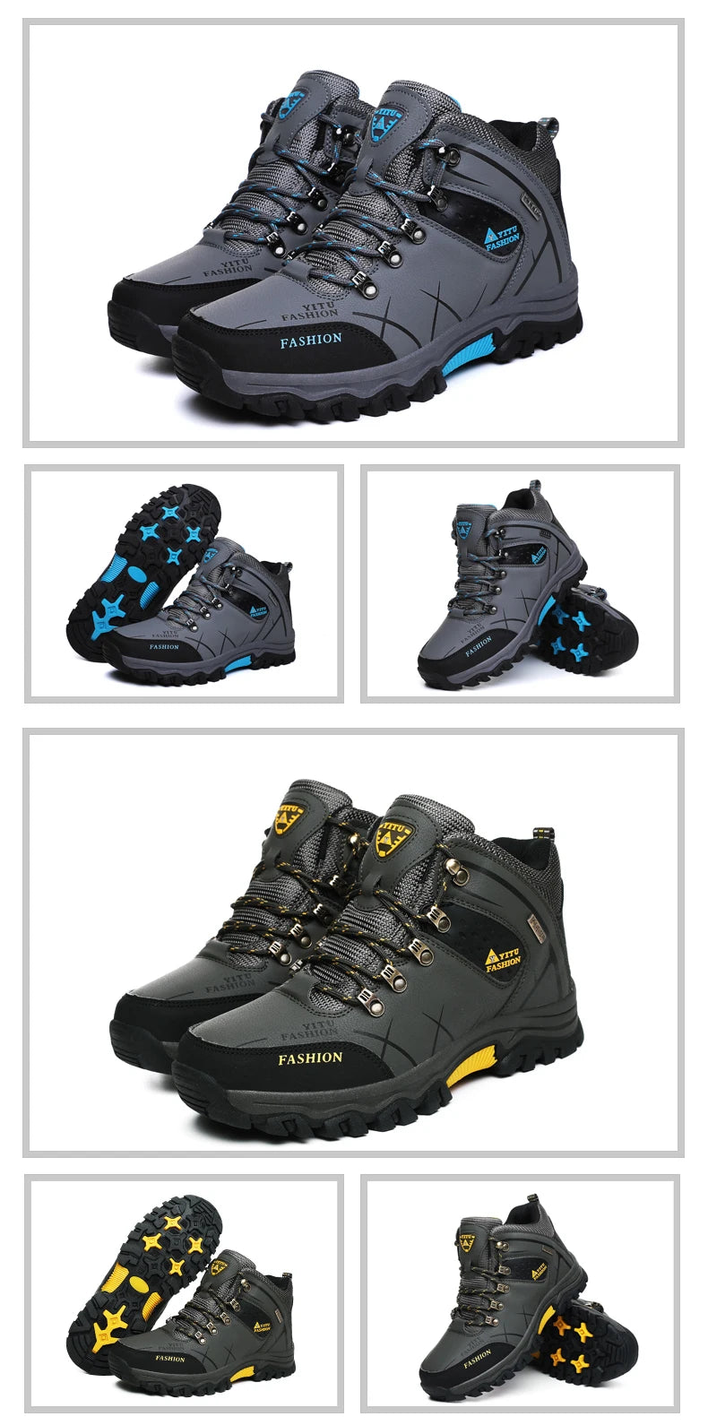 Waterproof Winter Leather Hiking Boots