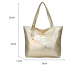 Women's Croc-Effect PU Leather Tote Bag
