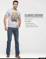 Men's Stretch Bootcut Jeans | Slim Flare Denim Trousers
