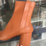 Luxury Leather Tabi Split Toe Ankle Boots - Women's High Heel