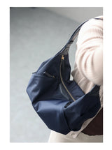 Lightweight Nylon Matching Genuine Leather Crossbody Bag High Quality Single Shoulder Bags Fashion Pleated Messenger Purses