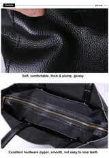 2023 New Women Deluxe Cowhide Genuine Leather Totes Handbag Lady Simple Soft Satchels Bag High Capacity Waterproof Shopping Bags