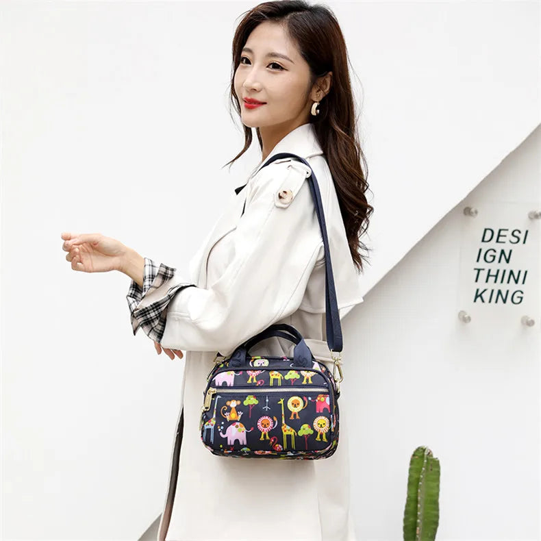 Women's Floral Nylon Crossbody Shoulder Bag