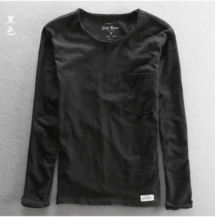 Men's Vintage Bamboo Cotton Long Sleeve Tee