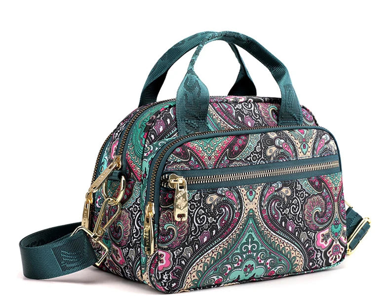 Women's Floral Nylon Crossbody Shoulder Bag