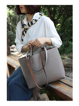 JAZZQ Reversible Genuine Leather Tote | First-Layer Cowhide