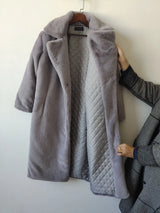 Luxury Faux Rabbit Fur Winter Overcoat