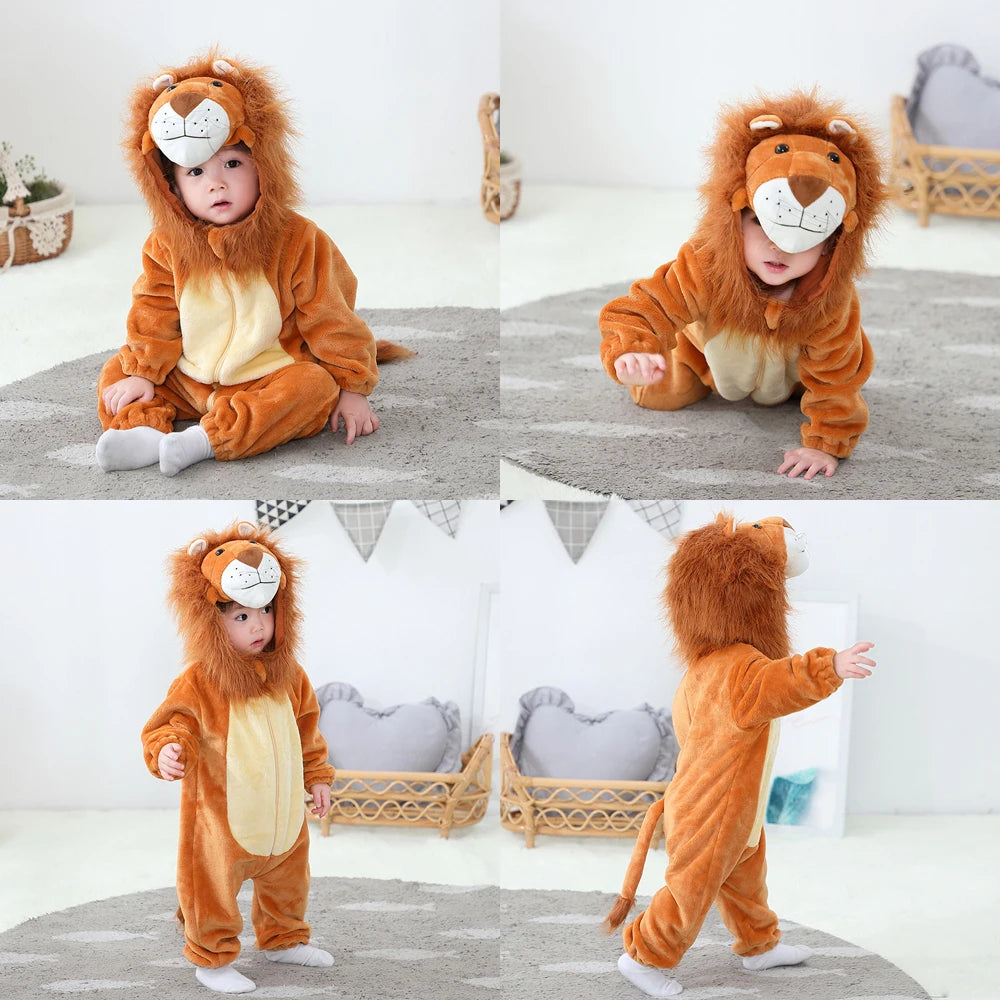Umorden Baby & Toddler Animal Romper | Cozy Plush Cartoon Coverall