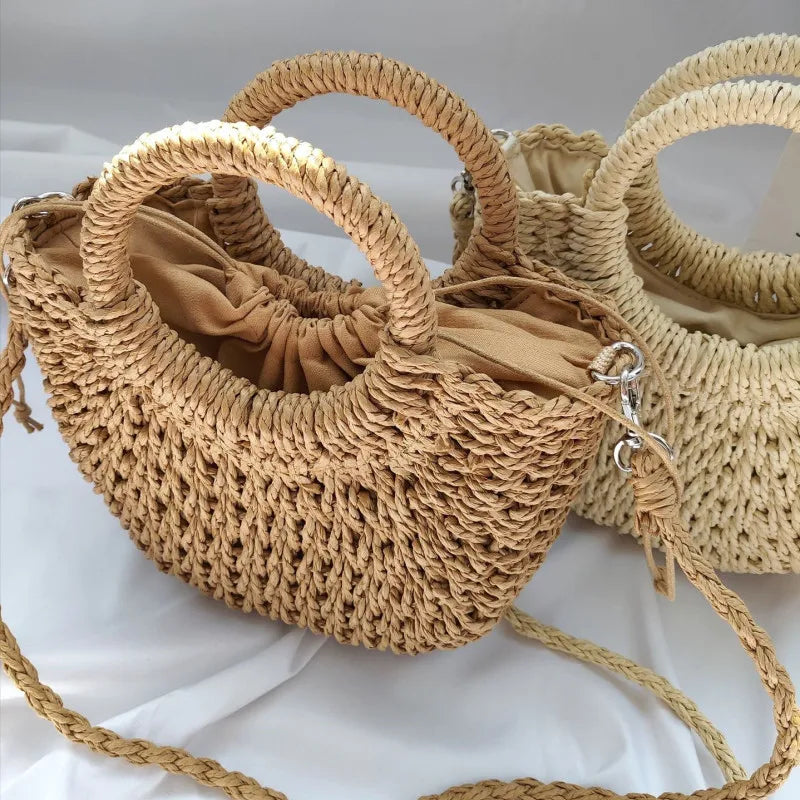 Women's Handmade Straw Tote Bag – Bohemian Beach Weave