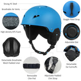 Winter Snow Helmet with Detachable Earmuffs
