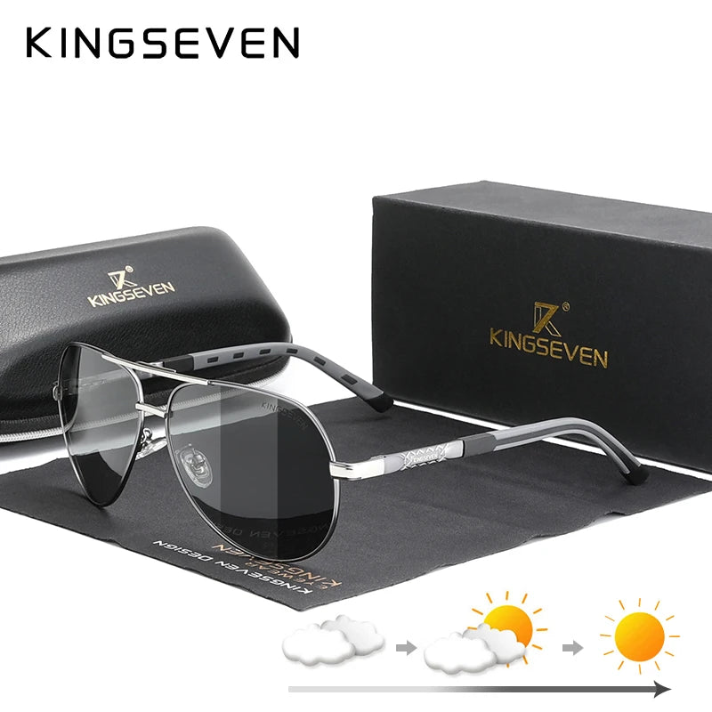 KINGSEVEN Vintage Polarized Pilot Sunglasses for Men