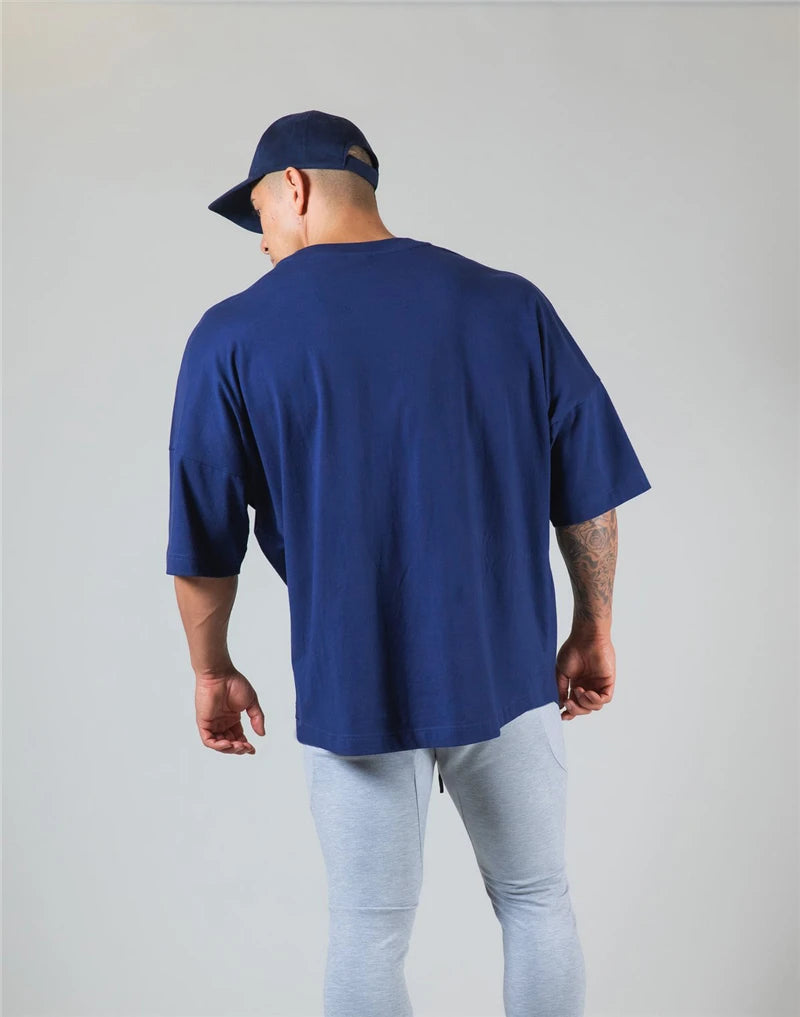 Men's Oversized Cotton Tee – Gym, Street & Everyday Style