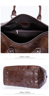 WESTAL Men's Travel Bags Hand Luggage Genuine Leather Duffle Bags Leather Luggage Travel Bag Suitcases Handbags big/Weekend Bag