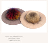 Women's Knit Beret with Oversized Pom Pom | Geebro