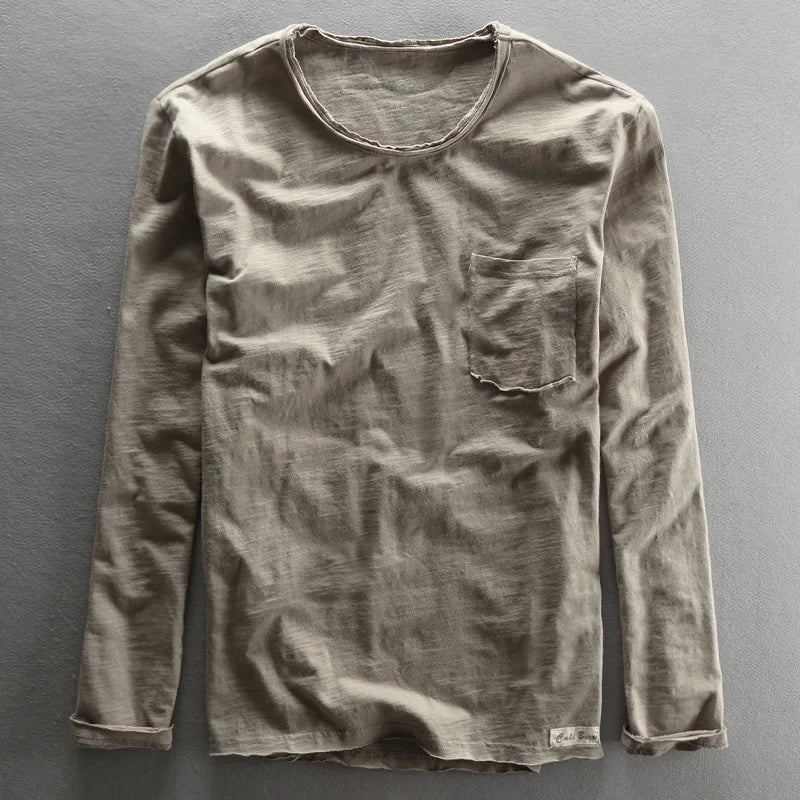 Men's Vintage Bamboo Cotton Long Sleeve Tee
