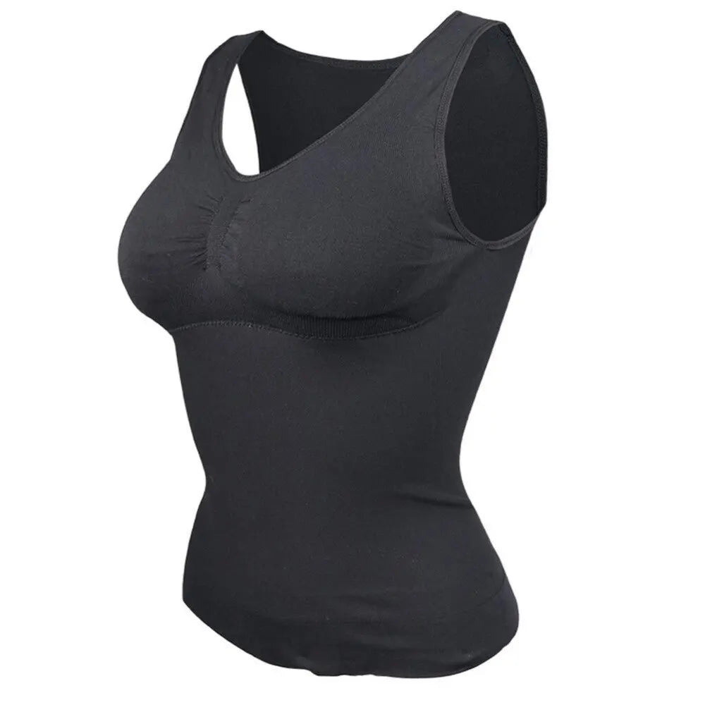 Women’s 2-in-1 Tummy Control Shapewear Tank Top with Padded Bra