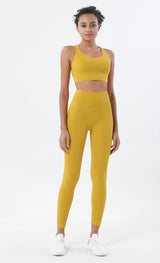 Women's Yoga Set with Sports Bra & High-Waist Leggings