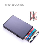 YUECIMIE Gold Thin Pop Up ID RFID Card Holder For Man Slim Men's Card Wallet RFID Creative Credit Card Case For Women Female