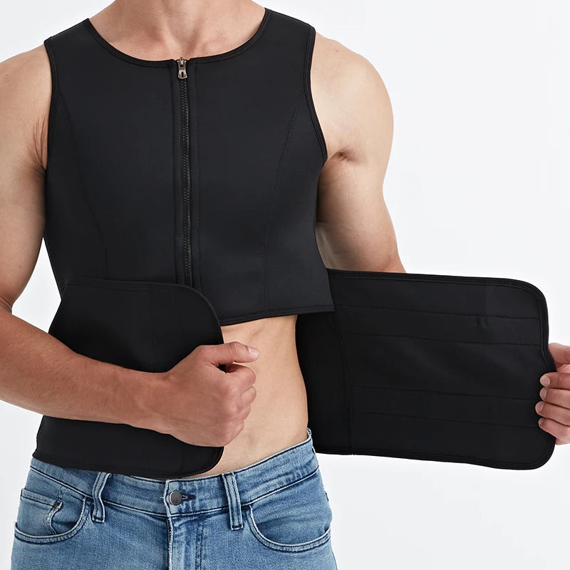 Men Body Shaper Waist Trainer Sauna Suit Sweat Vest Slimming Underwear Weight Loss Shirt Fat Burner Workout Tank Tops Shapewear